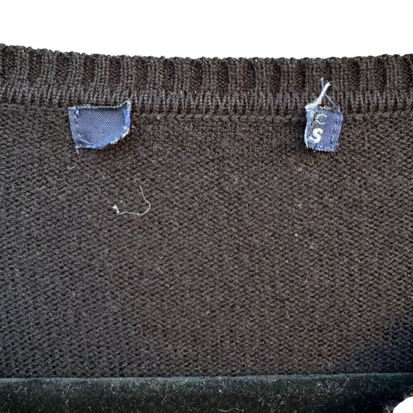 Express Vintage Y2K Womens Black Cable Knit Long Sleeve Button Henley Sweater S - Picture 4 of 9